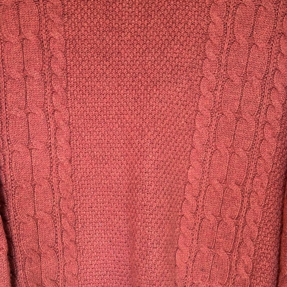 GAP Cable Knit Wool Blend Sweater in Burnt Red Size XL - Picture 6 of 7